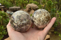 Polished Pink Rubellite Tourmaline Spheres x 3 From Madagascar - TopRock