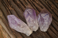 Natural Single Jacaranda Amethyst Crystals x 12 From Zambia