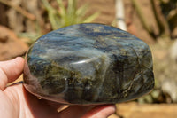 Polished Labradorite Standing Free Forms With Intense Blue Flash x 2 From Sakoany, Madagascar - TopRock