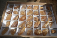 Natural Honey Aragonite Etched & Cobbed Pieces  x 35 From Namibia