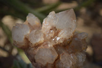 Natural Cascading Smokey Quartz Clusters x 2 From Luena, Congo