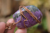 Polished Mixed Copper Wire Wrapped Pendants  x 6 From Madagascar