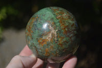 Polished Green Chrysoprase Spheres  x 4 From Ambatondrazaka, Madagascar - Toprock Gemstones and Minerals 