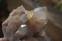 Natural Cascading Smokey Quartz Clusters x 2 From Luena, Congo