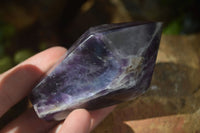 Polished Dark Purple Chevron Amethyst Points  x 6 From Zambia - Toprock Gemstones and Minerals 