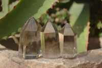 Polished Wispy Phantom Smokey Quartz Points x 20 From Madagascar