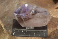 Polished Smokey Window Amethyst Points x 3 From Madagascar