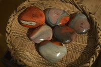 Polished Polychrome Jasper Hearts  x 6 From Mahajanga, Madagascar