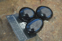 Polished Schorl Black Tourmaline Palm Stones  x 12 From Madagascar - Toprock Gemstones and Minerals 