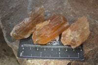 Natural Honey Aragonite Etched & Cobbed Pieces  x 35 From Namibia