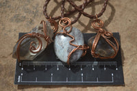 Polished Mixed Copper Wire Wrapped Pendants  x 6 From Madagascar