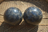 Polished Rare Iolite / Water Sapphire Spheres  x 2 From Northern Cape, South Africa - Toprock Gemstones and Minerals 