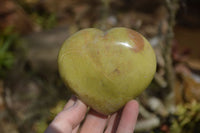 Polished Green Opal Gemstone Hearts  x 6 From Antsirabe, Madagascar