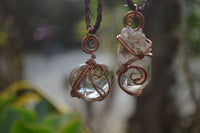 Polished Mixed Copper Wire Wrapped Pendants  x 6 From Madagascar