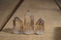 Polished Wispy Phantom Smokey Quartz Points x 20 From Madagascar