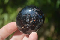 Polished Schorl Black Tourmaline Palm Stones  x 12 From Madagascar - Toprock Gemstones and Minerals 