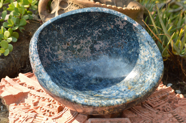 Polished Rare Blue Dumortierite Bowl With Golden Biotite Mica x 1 From Madagascar - TopRock