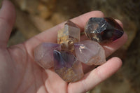 Polished Single Window Amethyst Crystals x 20 From Ankazobe, Madagascar