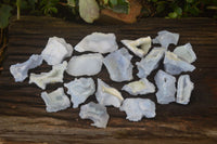 Natural Etched Blue Chalcedony Specimens  x 35 From Nsanje, Malawi