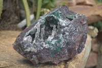 Natural Drusy Quartz Coated Malachite In Red Dolomite Specimen  x 1 From Likasi, Congo - Toprock Gemstones and Minerals 