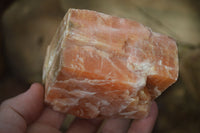 Natural New Sunset Orange Calcite Specimens  x 6 From Spitzkop, Namibia