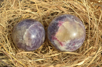 Polished Small Purple Lepidolite Spheres (Rubellite Inclusions on some) x 6 From Madagascar - TopRock