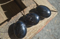 Polished Schorl Black Tourmaline Palm Stones  x 12 From Madagascar - Toprock Gemstones and Minerals 