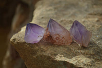 Polished Single Window Amethyst Crystals x 20 From Ankazobe, Madagascar