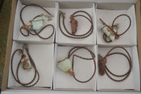 Polished Mixed Copper Wire Wrapped Jewellery Pendants x 6 From Congo - Toprock Gemstones and Minerals 