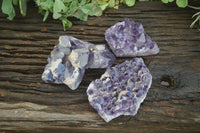 Natural Dark Purple Amethyst Clusters  x 3 From Mapatizya, Zambia - TopRock