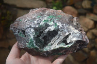 Natural Drusy Quartz Coated Malachite In Red Dolomite Specimen  x 1 From Likasi, Congo - Toprock Gemstones and Minerals 