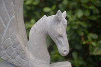 Polished White Marble Pegasus Carving x 1 From Zimbabwe