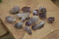 Natural Amethyst Window Quartz Crystals  x 12 From Chiredzi, Zimbabwe