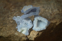 Natural Etched Blue Chalcedony Specimens  x 35 From Nsanje, Malawi