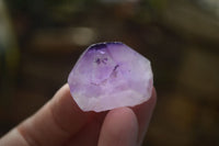 Polished Single Window Amethyst Crystals x 20 From Ankazobe, Madagascar