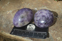 Polished Purple Lepidolite Palm Stones  x 12 From Zimbabwe