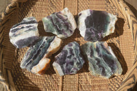 Polished  One Side Polished Watermelon Fluorite Pieces  x 6 From Uis, Namibia