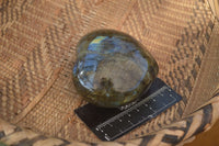 Polished  Puffy Labradorite Gemstone Hearts  x 2 From Tulear, Madagascar