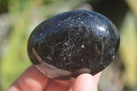 Polished Schorl Black Tourmaline Palm Stones  x 12 From Madagascar - Toprock Gemstones and Minerals 