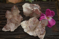 Natural Red Hematoid Quartz Specimens x 3 From Karoi, Zimbabwe - TopRock