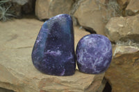 Polished Gem Lithium Mica Lepidolite Standing Free Forms  x 2 From Zimbabwe - Toprock Gemstones and Minerals 