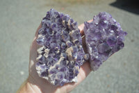 Natural Dark Purple Amethyst Clusters  x 3 From Mapatizya, Zambia - TopRock