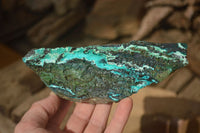 Natural Blue Silica Chrysocolla Specimens x 3 From Congo