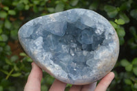 Polished Blue Celestite Crystal Centred Egg x 1 From Sakoany, Madagascar - Toprock Gemstones and Minerals 