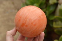 Polished Vibrant Orange Twist Calcite Sphere x 1 From Madagascar - TopRock