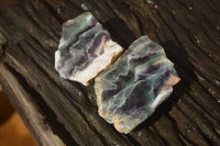 Polished  One Side Polished Watermelon Fluorite Pieces  x 6 From Uis, Namibia