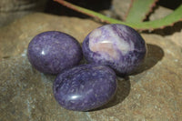 Polished Purple Lepidolite Palm Stones  x 12 From Zimbabwe