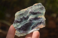 Polished  One Side Polished Watermelon Fluorite Pieces  x 6 From Uis, Namibia