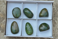 Polished Green Verdite Palm Stones & Standing Free Forms  x 6 From Zimbabwe - TopRock