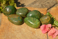 Polished Green Verdite Palm Stones & Standing Free Forms  x 6 From Zimbabwe - TopRock